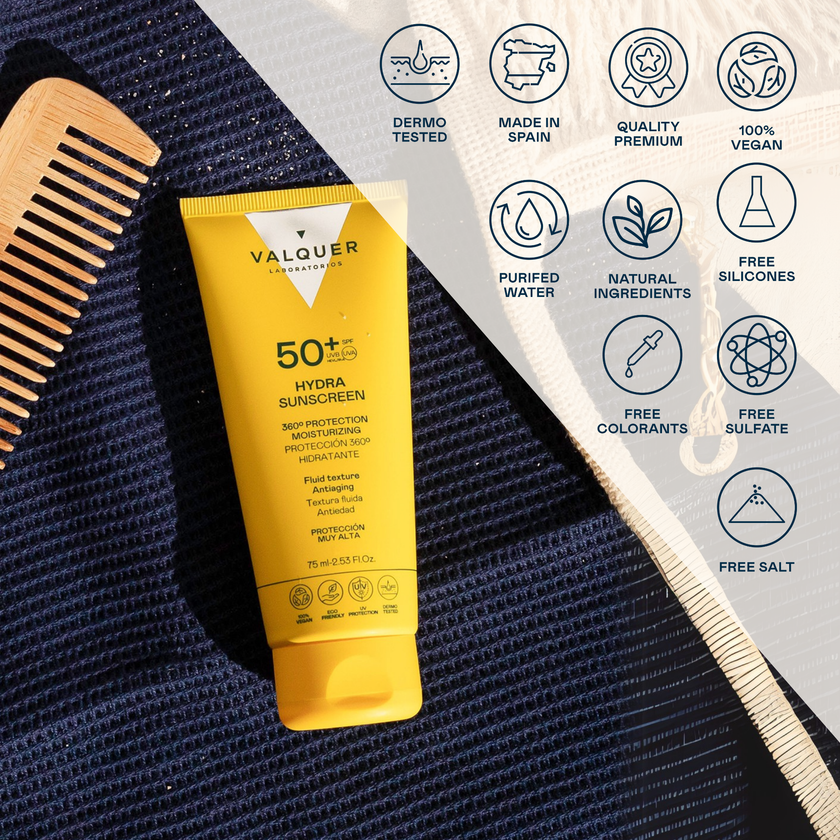 Crema Facial Hydra Sunscreen SPF 50+ Protección 360º Hidratante y Antiedad - 75 ml