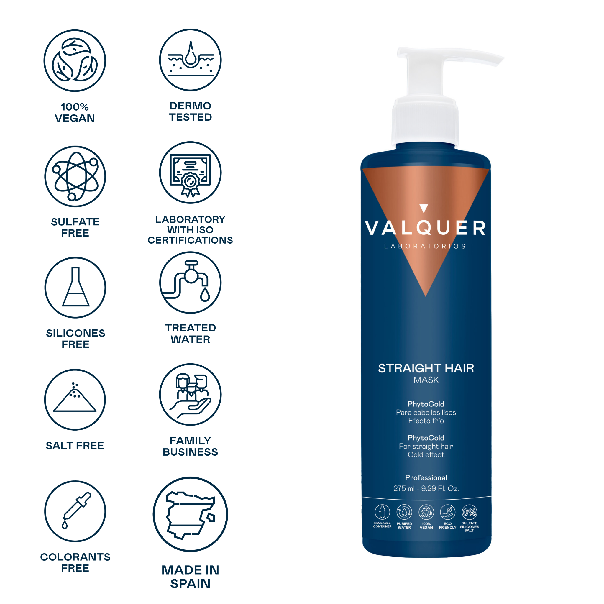 Mascarilla capilar glacial para cabellos lisos