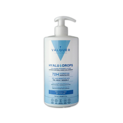 Hyaludrops Loción Corporal Sin Perfume – Hidratación 72H - 700 ml