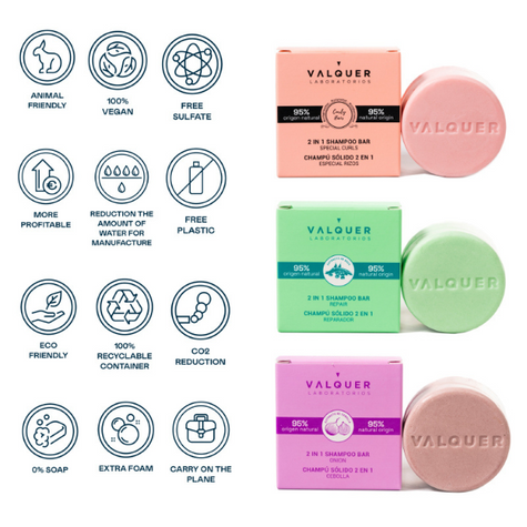 Shampoo sólido 2 en 1 Método Curly (Especial rizos) - 70 g