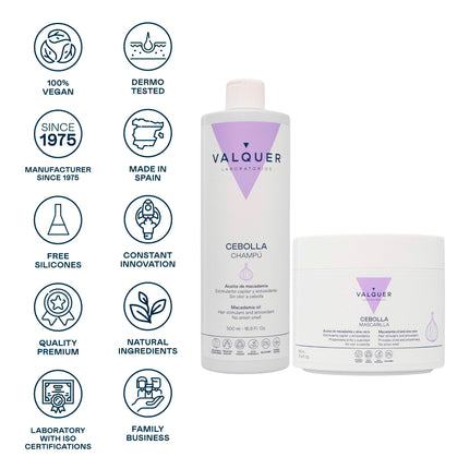 Pack Shampoo y Mascarilla de Cebolla para el Cabello - 800 ml
