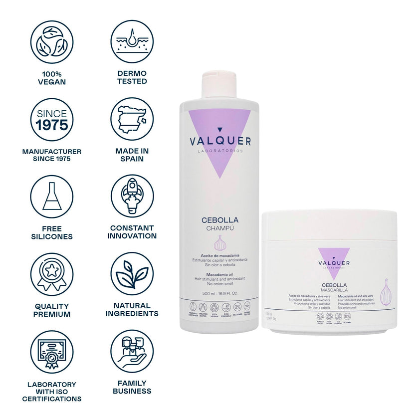 Pack Shampoo y Mascarilla de Cebolla para el Cabello - 800 ml